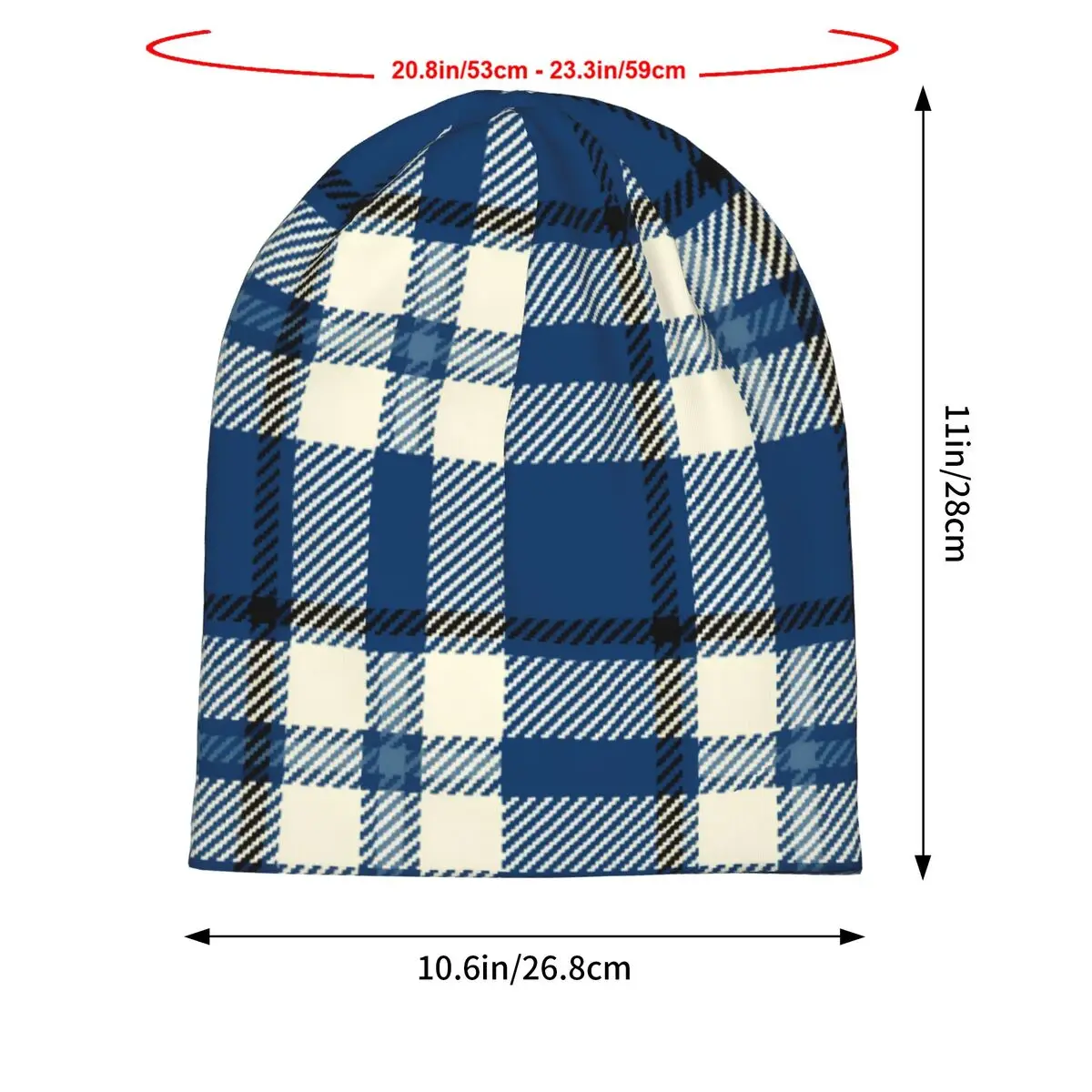 Scottish Tartan (2) Men Women Thin Beanies Windproof Ski Cap Double Layer Fabric Bonnet Hat