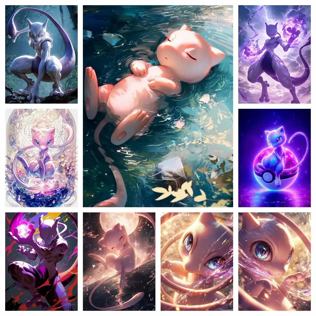 2025 nuevo Pokémon lindo Pikachu Mewtwo Kit de pintura de diamante 5D DIY punto de cruz arte Hecho A Mano regalo artesanías decoración del hogar regalo para niños