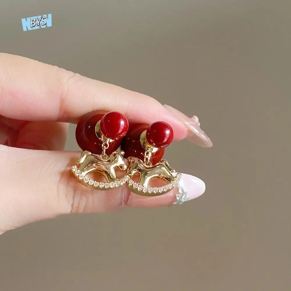 

Chinese Horse New Year Zodiac Horse Earrings Rocking Pony Cartoon Cartoon Pony Earrings Zodiac Fashion Jewelry Drop Earrings