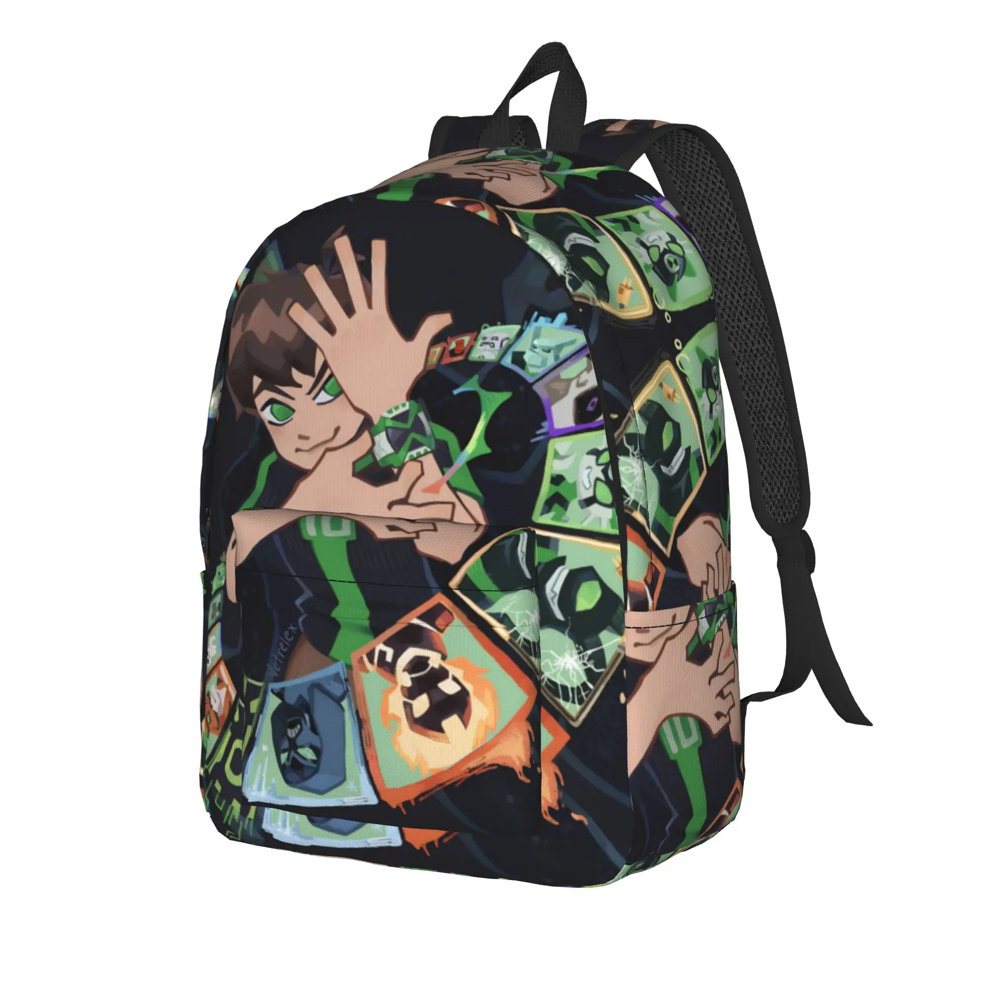Ben 10 Anime Casual Backpack Sports Student Work  Daypack for Men Women College Shoulder Bag