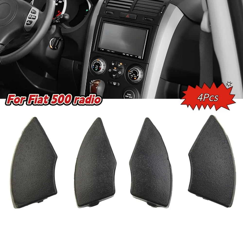 4Pcs/Set CD Button Replacement Parts Mold Cover For Radio Black Button Replacement Parts Car Interior Accessories