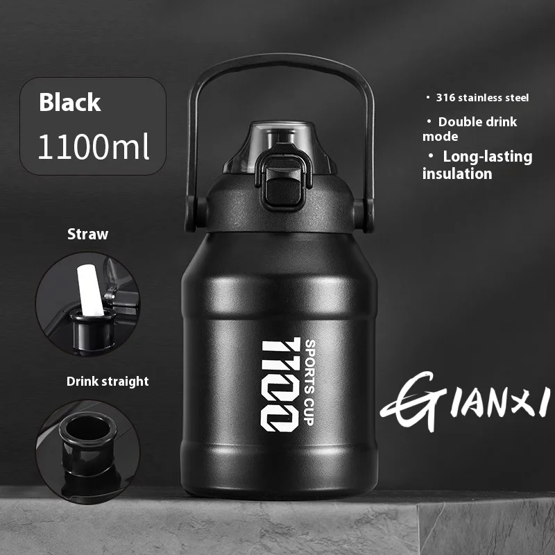 GIANXI 1100ML Stainless Steel Thermo Bottle Portable Outdoors Handle Water Bottle Home And Kitchen Portable Coffee Cup