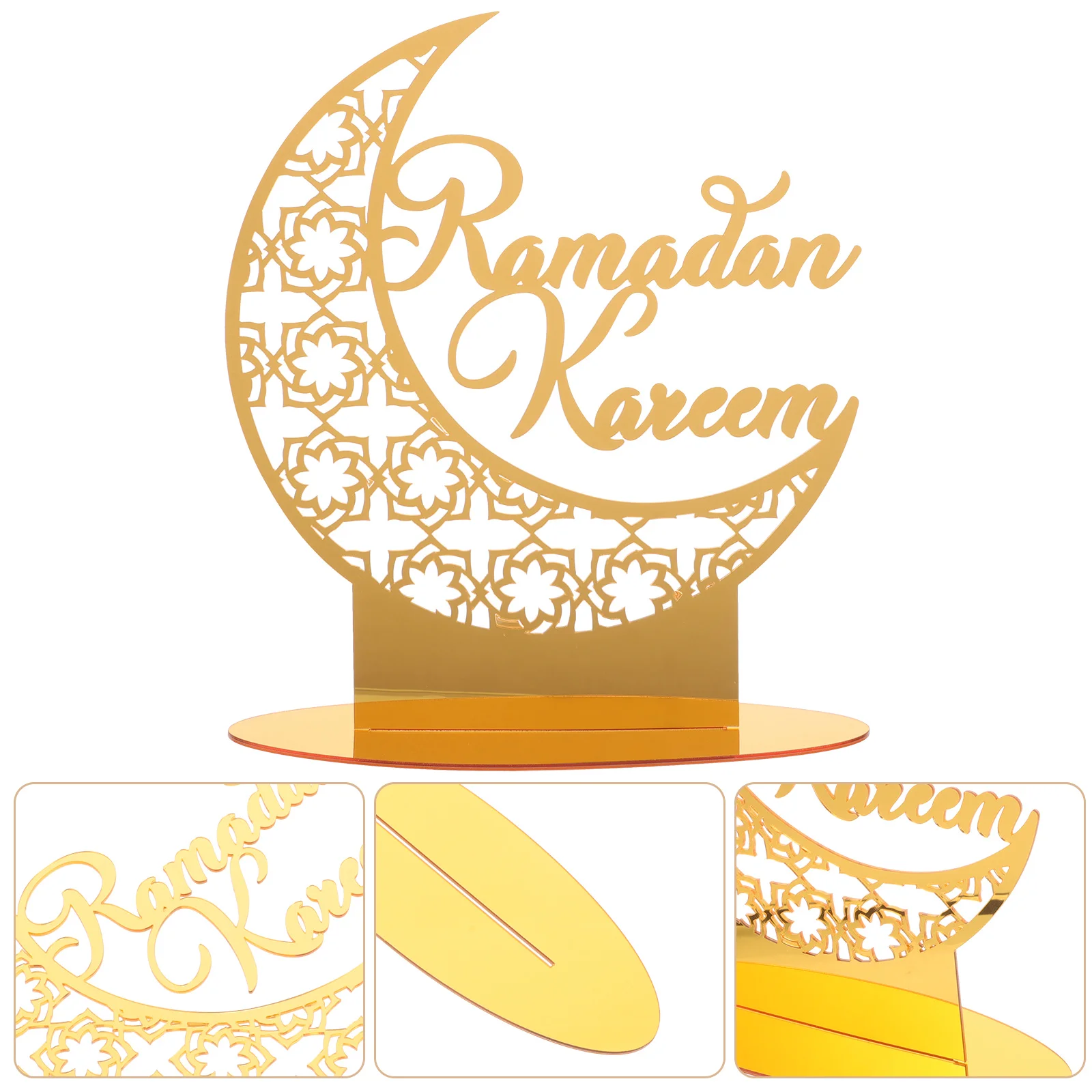 

Ramadan Mubarak Acrylic Mirror Sign Eid Table Decor Islamic Home Decoration Gift