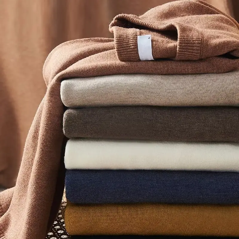 Thickened Long Sleeve round Neck  Color Knitted Sweater Women's Autumn Winter Loose Fit Warm Base Layer Shirt