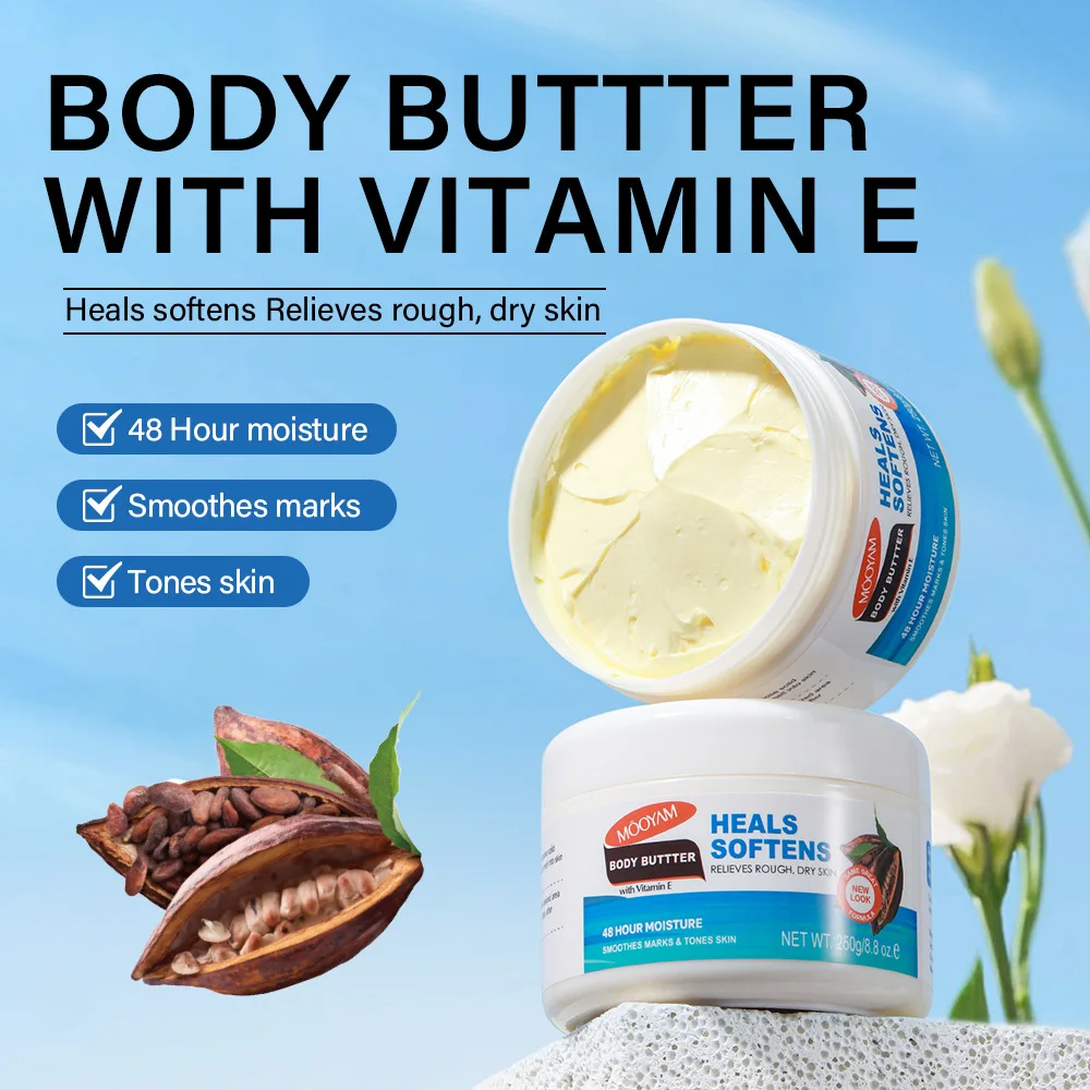 Super 250g Butter Cream Body Lotion Helps Soothe Rough, Soften Dry Skin Vitamin E Helps Improve Skin For Use On Body And Face