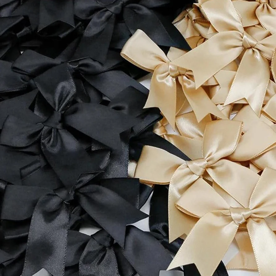 30Pcs Satin Ribbons Handmade Large Bows Embroidery Patches Forest Art Style For Clothing  Hair Clips Headwear Sewing Accessories