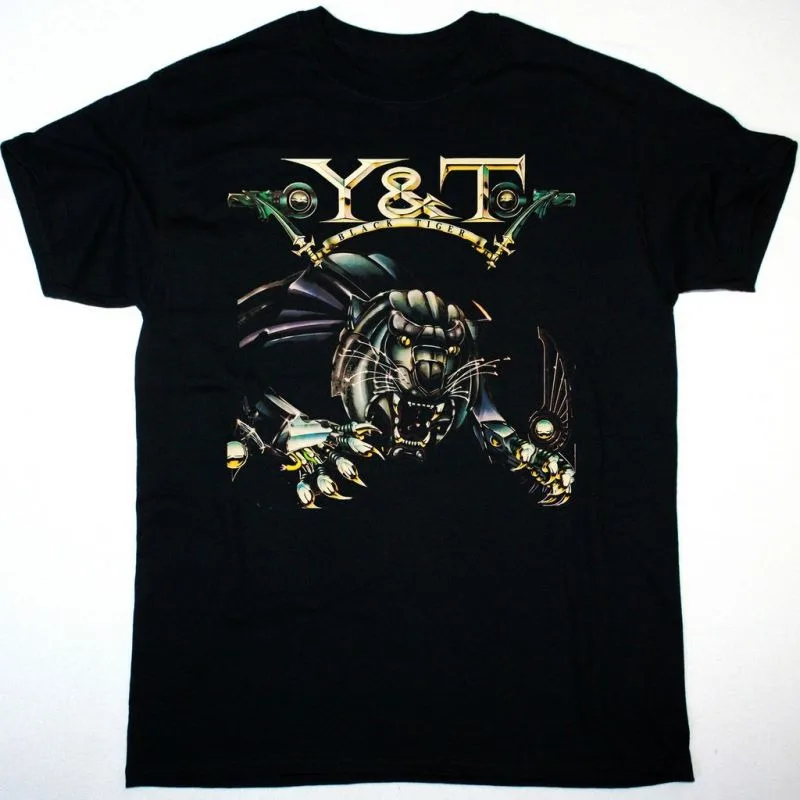

Y&T BLACK TIGER T-Shirt Short Sleeve Cotton Black Men All Size S to 5XL BE2022