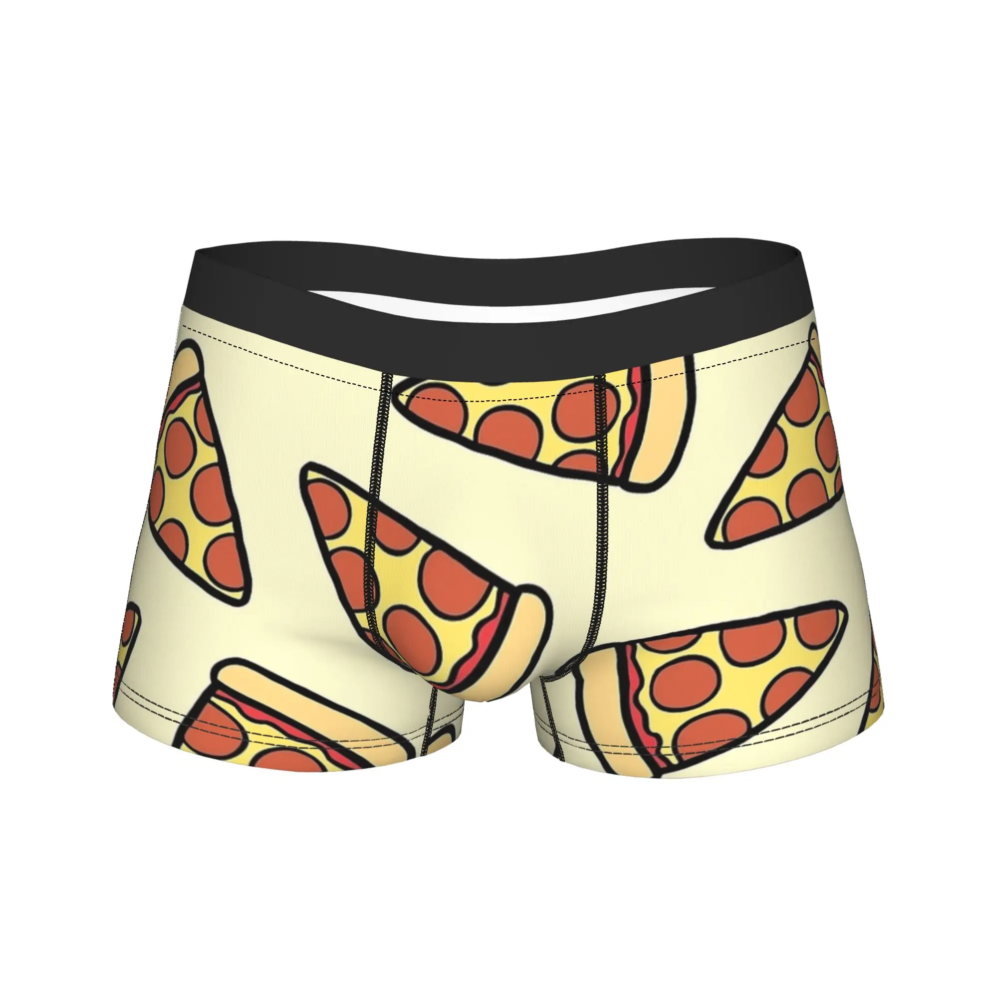 

Pepperoni Pizza Pattern Boxer Brief Underwear Hot Sale Male Breathable Boxershorts Pattern Large Size Panties