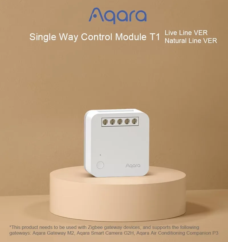 Aqara Single Way Control Module T1 Zigbee 3.0 Wireless Relay Controller 1 Channel With/No Neutral Remote Work with Apple Homekit