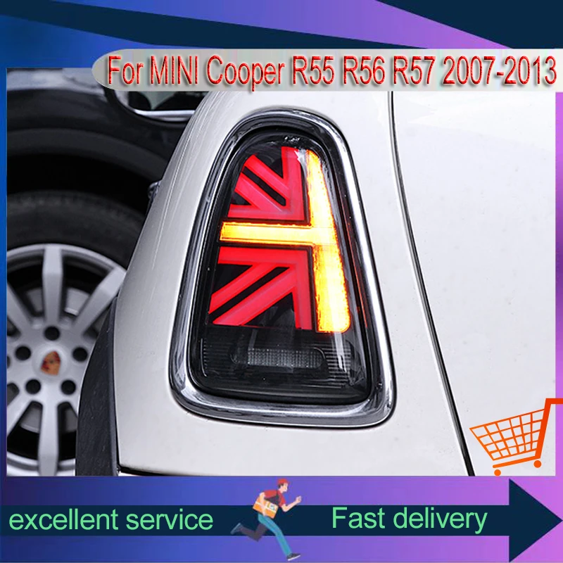 A Pair Of Car Lamps For 2007-2013 MINI Cooper R55 R56 R57 Taillight DRL Rear Lamp LED Dynamic Turn Signal Brake Auto Accessories