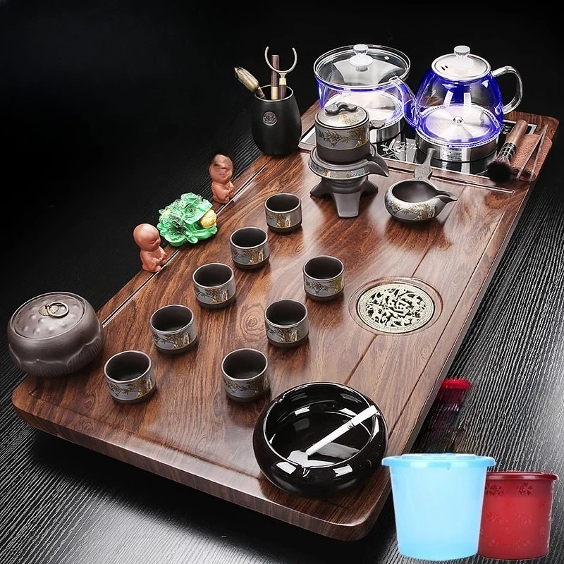 

Serving Ceramic Tea Tray Table Drainage Plate Rectangle Irregular Tea Tray Hospitality Wood Plates For Food Bandejas Teaware