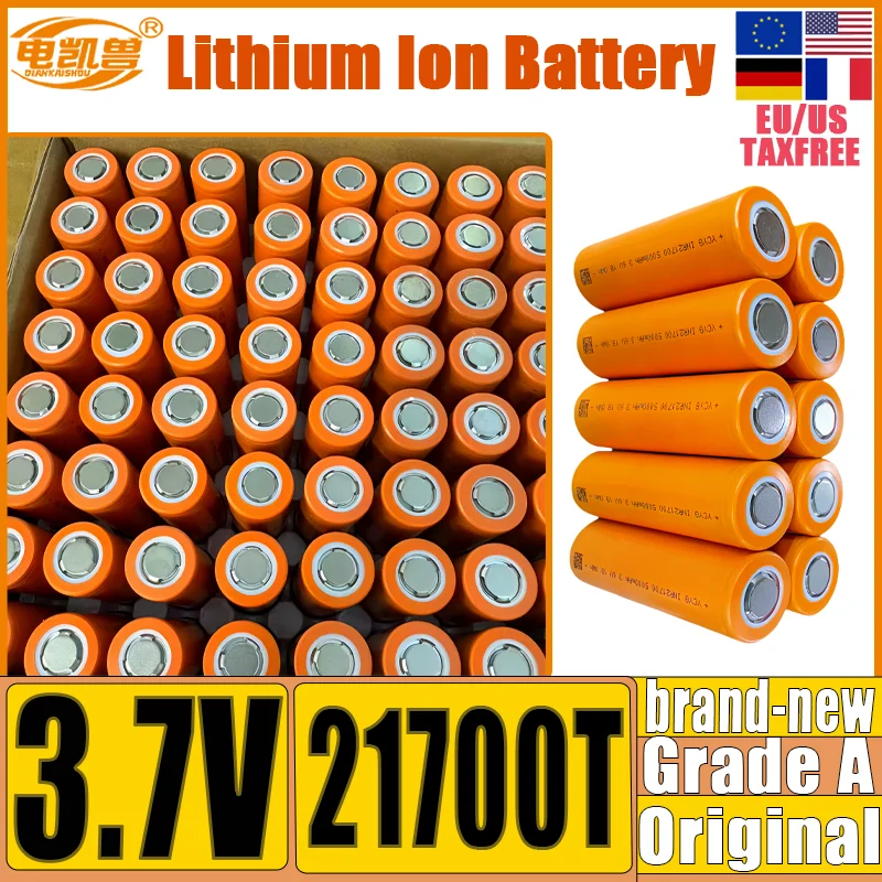 

10-100PCS 100% New 21700T Lithium Ion rechargeable battery 3.7V 5000mAh 40A power high discharge electric tool lithium battery