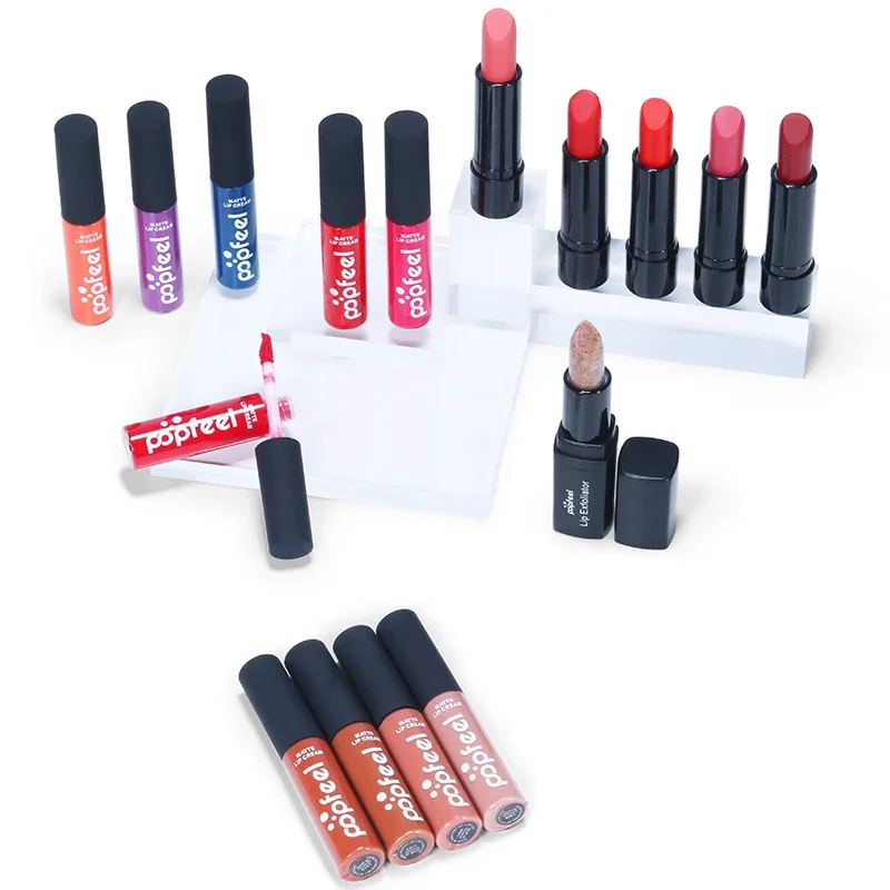 POPFEEL ALL IN ONE Kit per il trucco Set Long Lasting Lip Stick Nude Tint Pen Waterproof Makeup Cosmetic Pigment Batom Lip Plumper