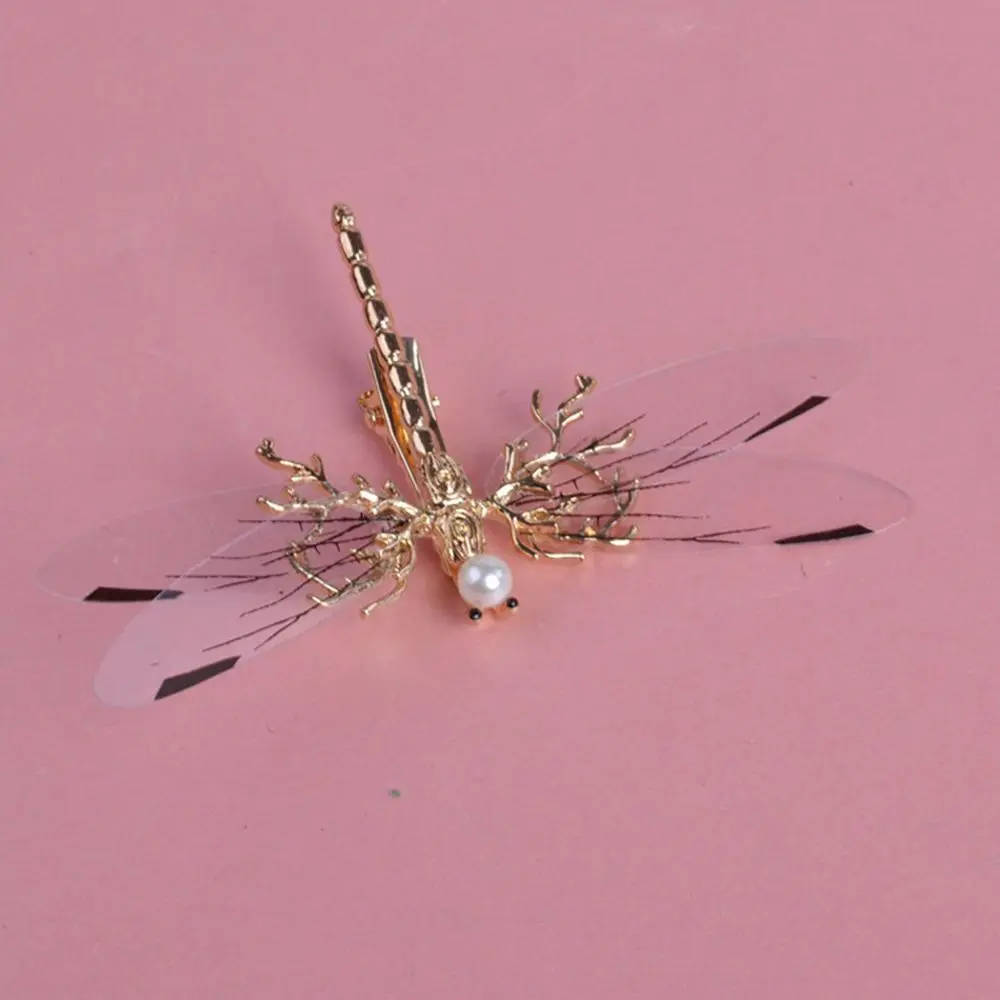 Barroco Dragonfly Hair Clip para Mulheres, presilhas extravagantes, cocar de ouro, noiva Hairpins, casamento Jóias