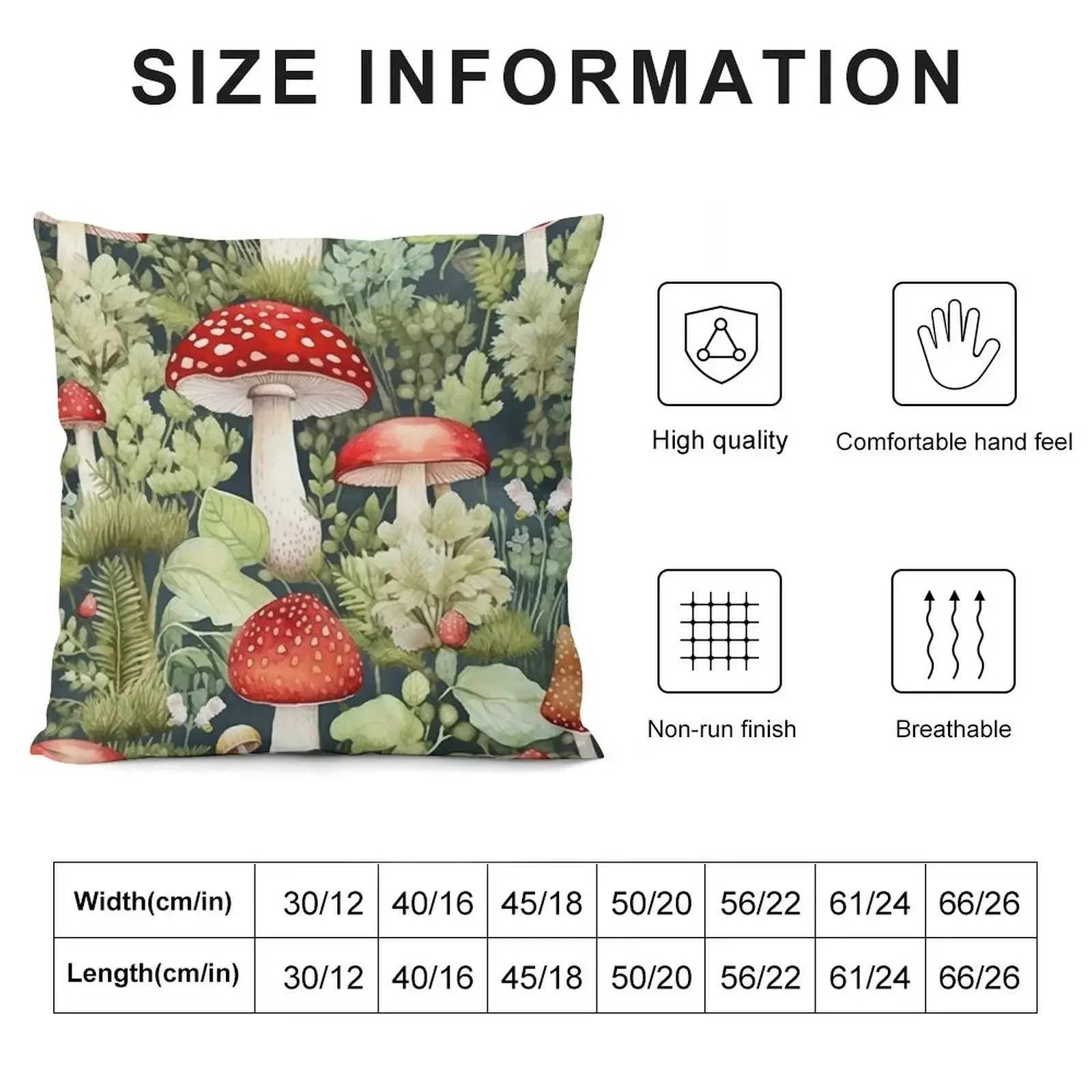 Enchanting Fungi: A Simple Watercolor Seamless Pattern of Mushrooms Throw Pillow Sofas Covers Rectangular Cushion Cover pillow