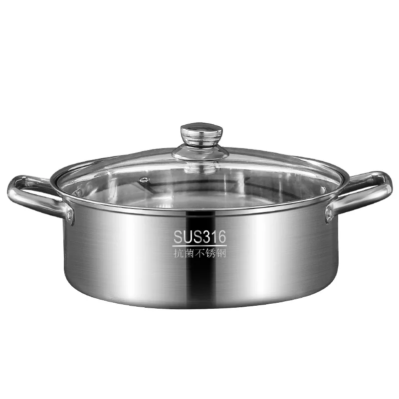 

LH stainless steel hot pot basin large capacity household soup pot thickened cooking pot extra thick universal