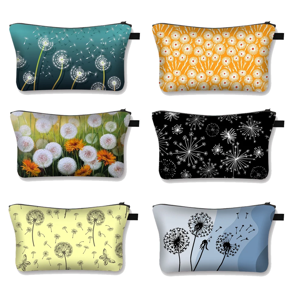 

Beautiful Dandelion Flowers Cosmetic Bag Women Shopping Purse Lipstick Cosmetic Case Ladies Zipper Pouch Toiletries Bags Gift