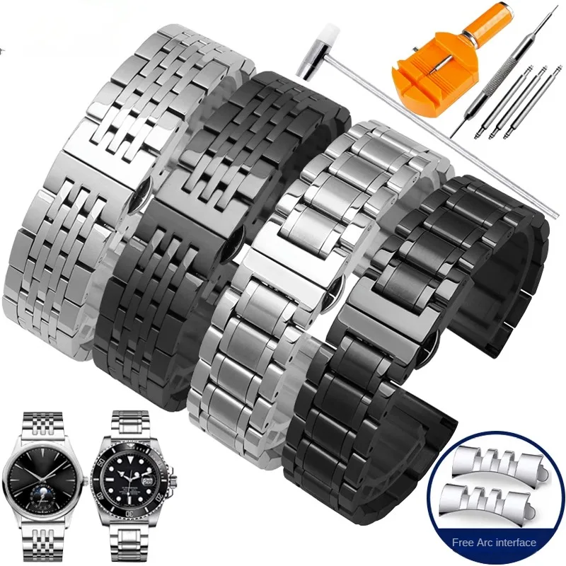 Universal Stainless Watchband Of Various Brands 12/14/15/16/17/18/19/20/21/22/23/24mm Solid Precision Steel Watch Straps