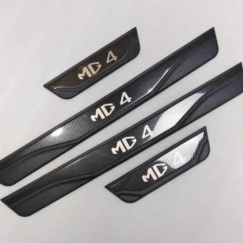 For MG MG4 EV 2021 2022 2023 2024 Car Accessories 4pcs/Lot ABS Stainless Steel Door Sill Pedal Scuff Plate stickers