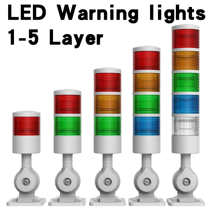 

DC12V Red Green warning lights Industrial tower lights can rotate 180°LED signal alarm lights Constant light flashing adjustable