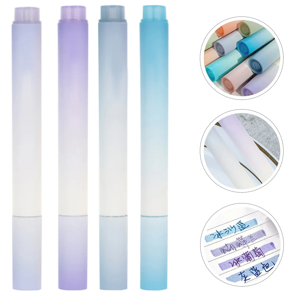 

4Pcs Assorted Color Highlighters Gentle Markers for Writing Reading Highlighting Art Design Gifts Highlighters
