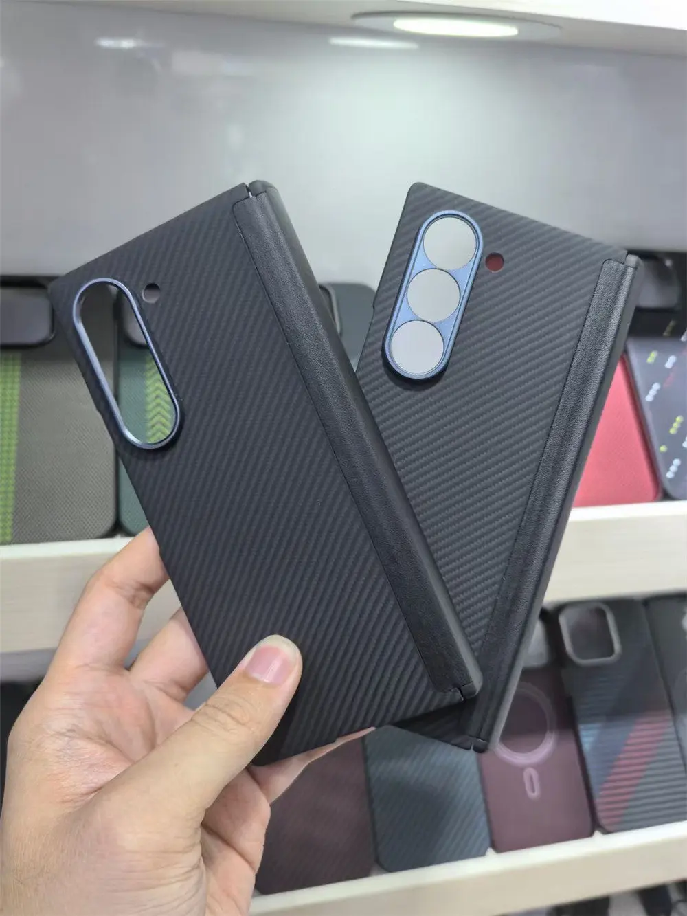 เคสคาร์บอนไฟเบอร์อะรามิดระดับพรีเมียมแม่เหล็กสําหรับ Samsung Galaxy Z Fold7 บานพับฝาหลังป้องกัน