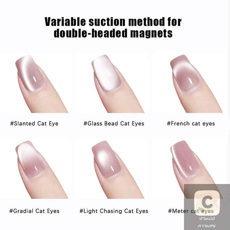 HUA 네일 아트 네일 마그네틱 스틱 캣 아이 마그네틱 볼 더블 엔드 UV 젤 마그넷 도구 매니큐어 디자인 도구 글리터 효과 DIY