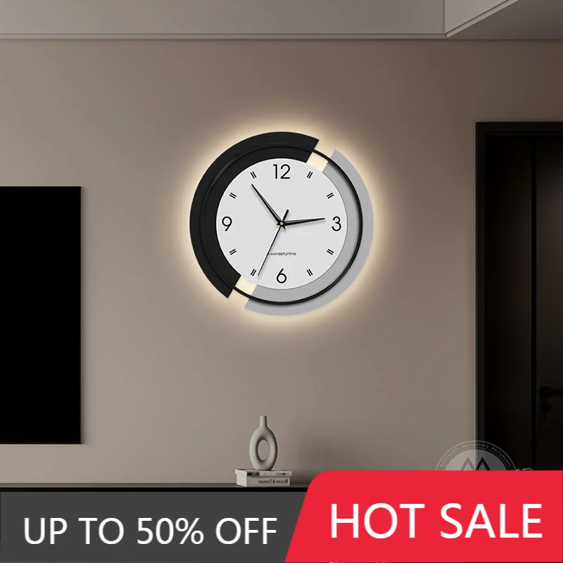 Round Modern Wall Clock Large Screen Display Silent Non Ticking Luxury Design for Living Room Bedroom Office Kitchen Home Decor
