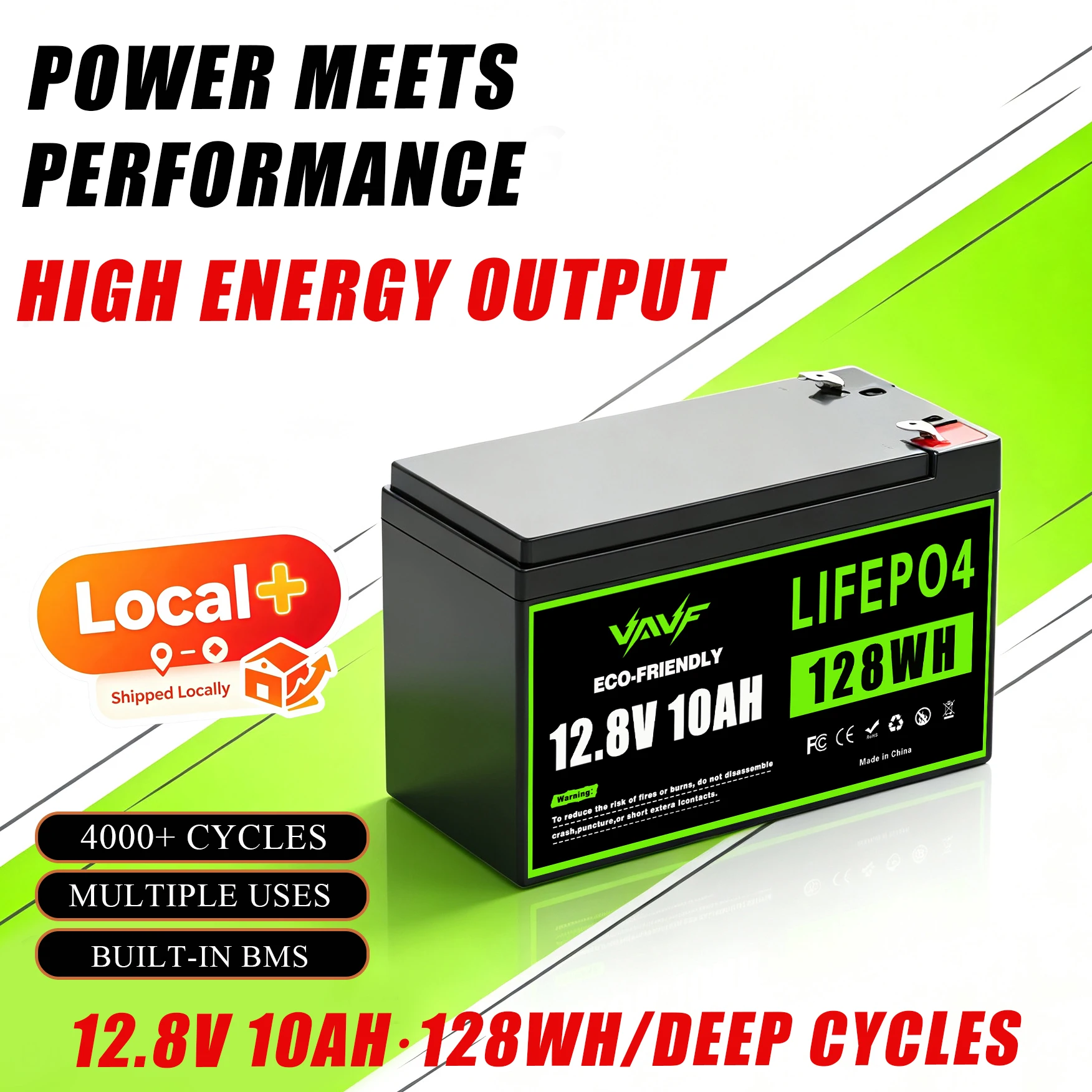 Image of LiFePO4 12V 10000mAh Akku-Pack, wiederaufladbar, mit BMS, EU-Lagerbestand, schnelle Lieferung für Heimenergiespeicher, Wohnmobil, Boot, Outdoor-Solarsystem, LED-Licht, Roboter, Rasenmäher, USV,