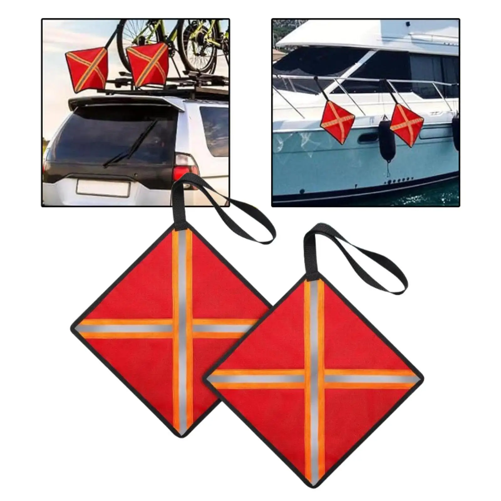 

2 шт. безопасные флаги для грузовика 32 см, простой в использовании светоотражающий флаг для каяка, предупреждающий флаг