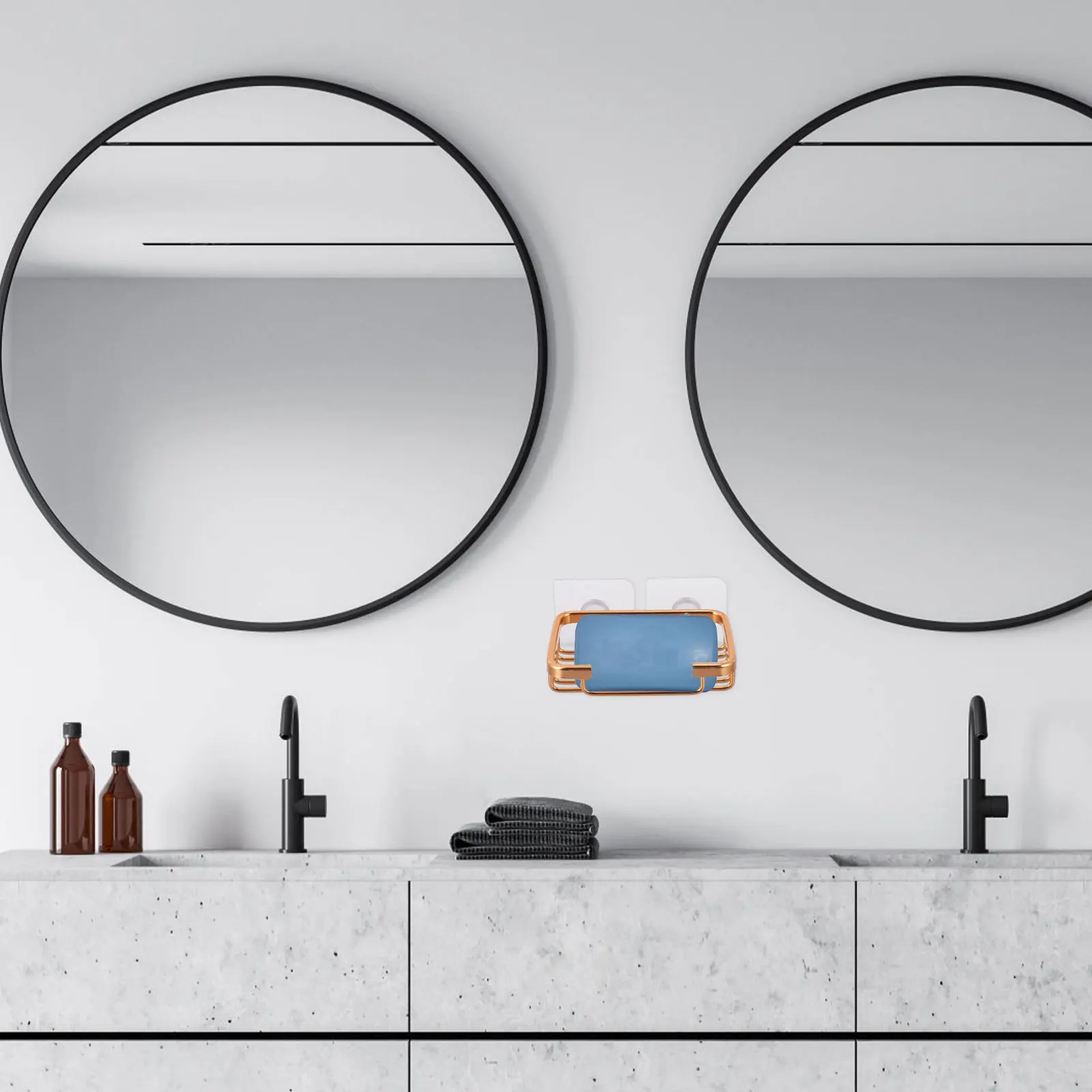 

Wall Mounted Soap Holder Rack Stainless Steel Drain No Trace Stickers Premium Material Self Draining Slatted Box Ventilated Dry