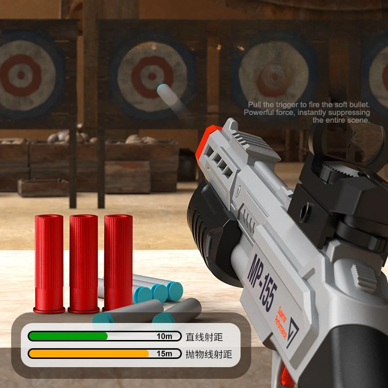 ปืนของเล่นยาวแบบใช้ลมอัด ยิงกระสุนนิ่ม สำหรับเล่นกีฬากลางแจ้ง เกม CS ปืนพก ของขวัญสำหรับเด็กผู้ชาย