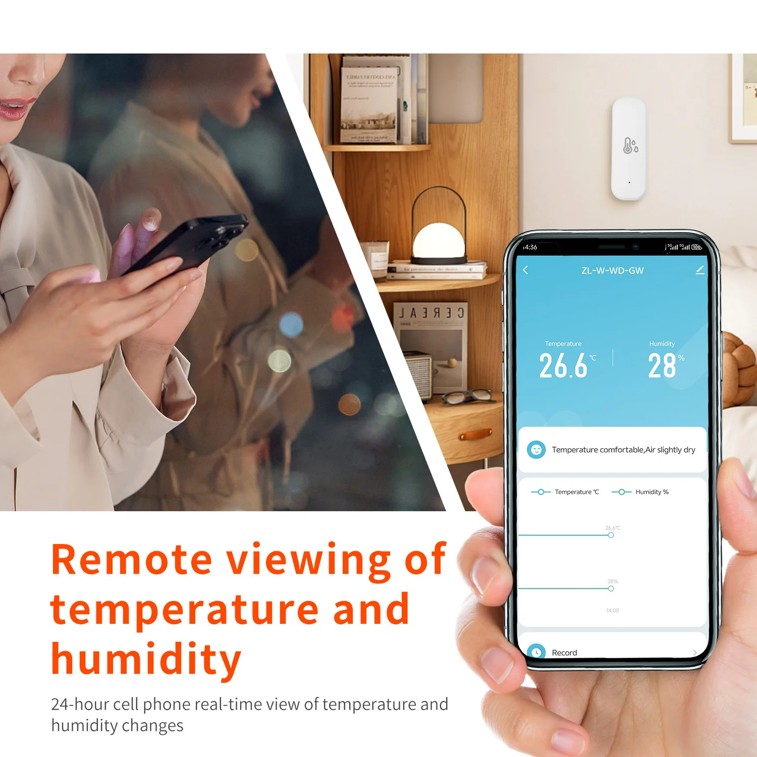 Tuya WiFi مستشعر درجة الحرارة، ميزان حرارة الغرفة، تطبيق المنزل الذكي، مراقبة في الوقت الحقيقي، أتمتة المنزل المتوافقة مع Alexa Google