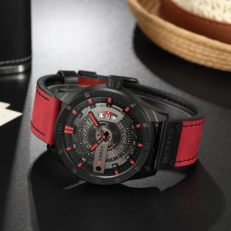 Reloj de pulsera CURREN de lujo a la moda informal de negocios con correa de cuero Reloj masculino relojes militares de cuarzo para Hombre Reloj para Hombre