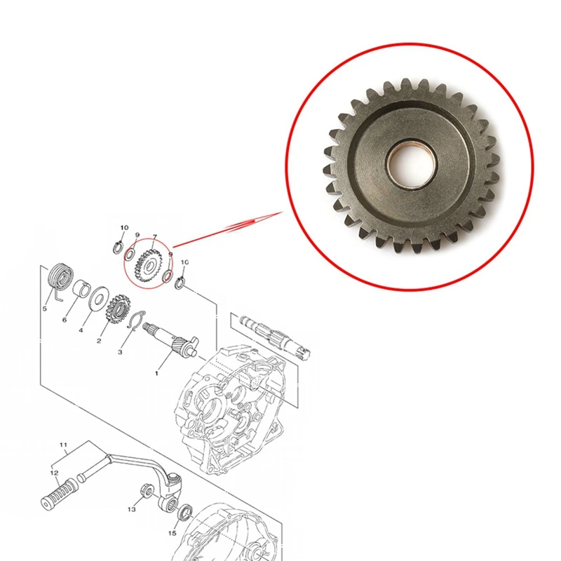 Motorcycle Gear Kick Ldle For Yamaha YBR125 XTZ125 YBR XT YB 125 Starting Shaft Gear Engine Kickstart 5VL-E5651-00-00