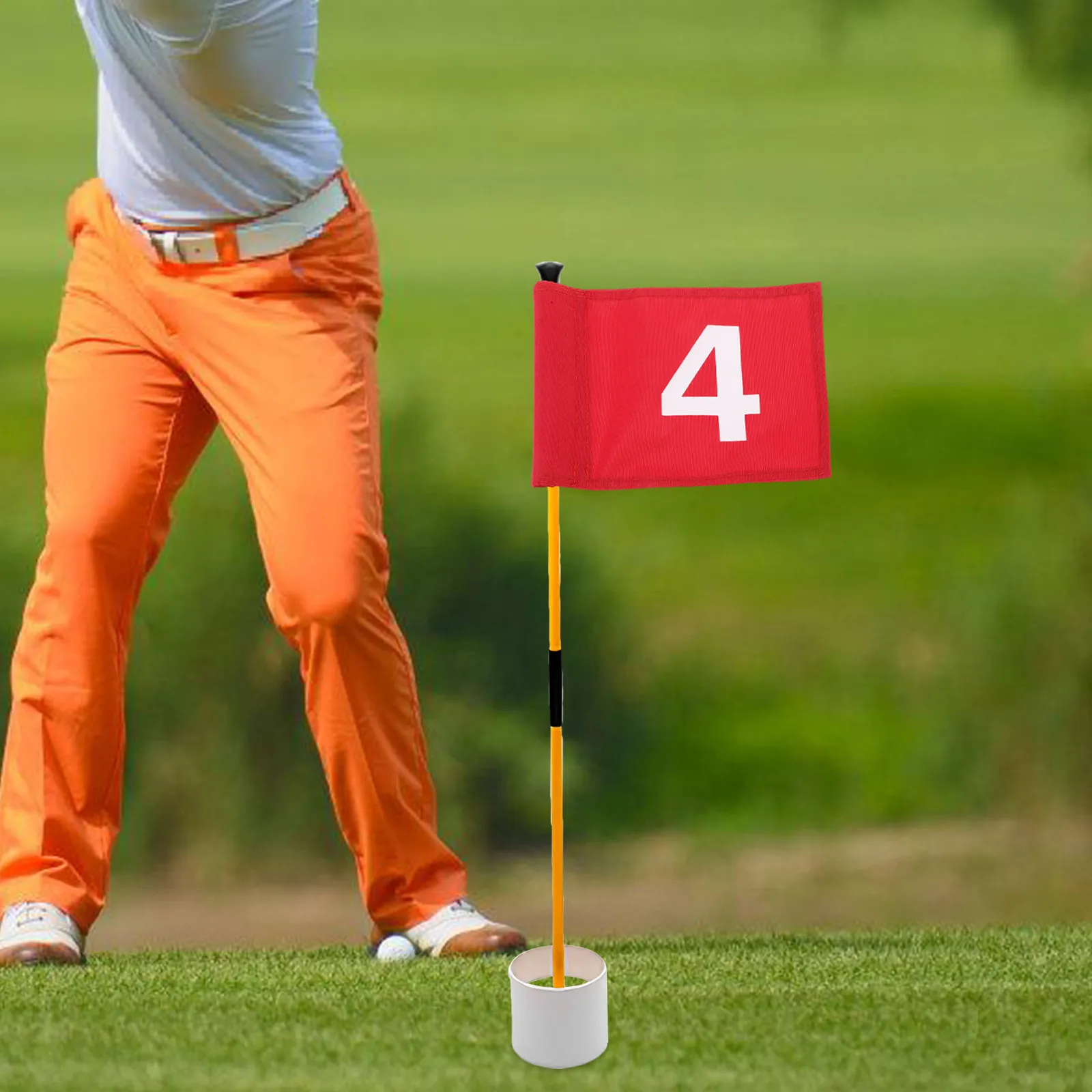 Portable Nylon Golf Practice Flag for Putting Training Wear-Resistant Uv-Proof Fade-Resistant Numbered Golfing Flag for Yard