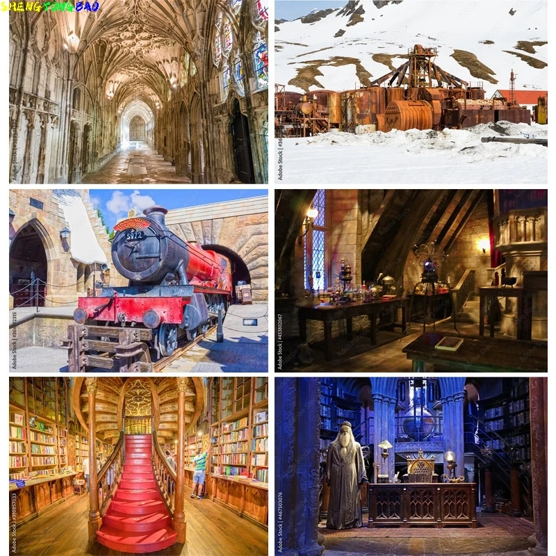 

Castle Broom stick church Photography Background Heaven Magic School Photo Studio Backdrops Photocall 220125 HL-01