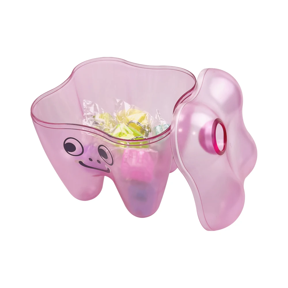 1pcs Cute Tooth Shape Dental Desktop Storage Box Transparent Organizer keychain Holder Dentist Gifts Clinic Dentistry Accessorie