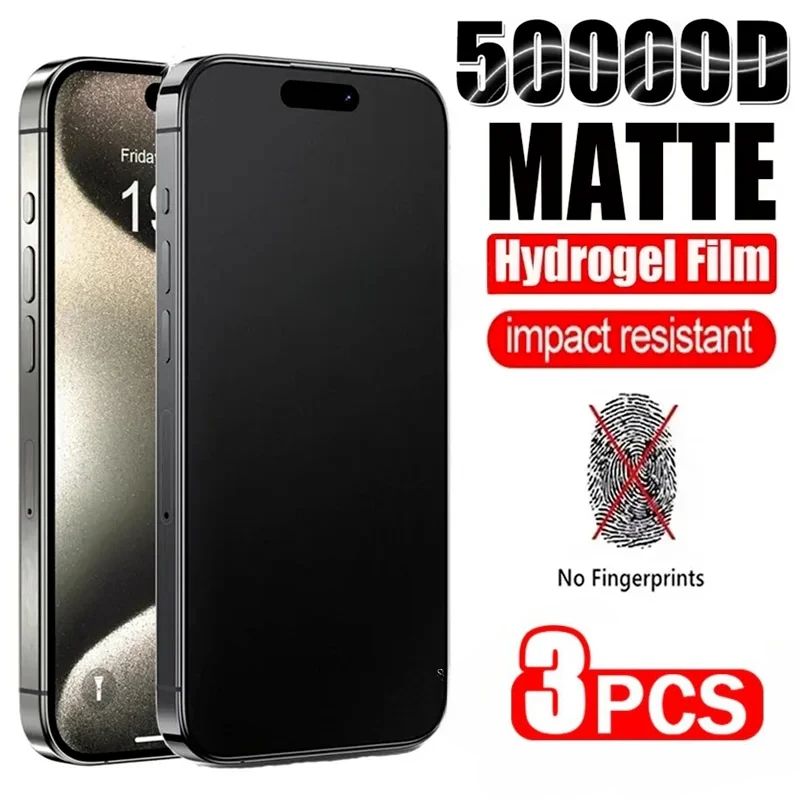 3Pcs Matte Hydrogel Film for IPhone 16 15 14 11 12 13 Pro Max Mini Frosted Screen Protector for IPhone 16 15 14 Plus XR XS MAX