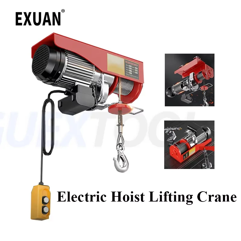 Electric Hoist Lifting Crane Cable Hoist Winch For Boat Car Garage Elevator With Wired Remote Control Lifter Warehouse Lift Car