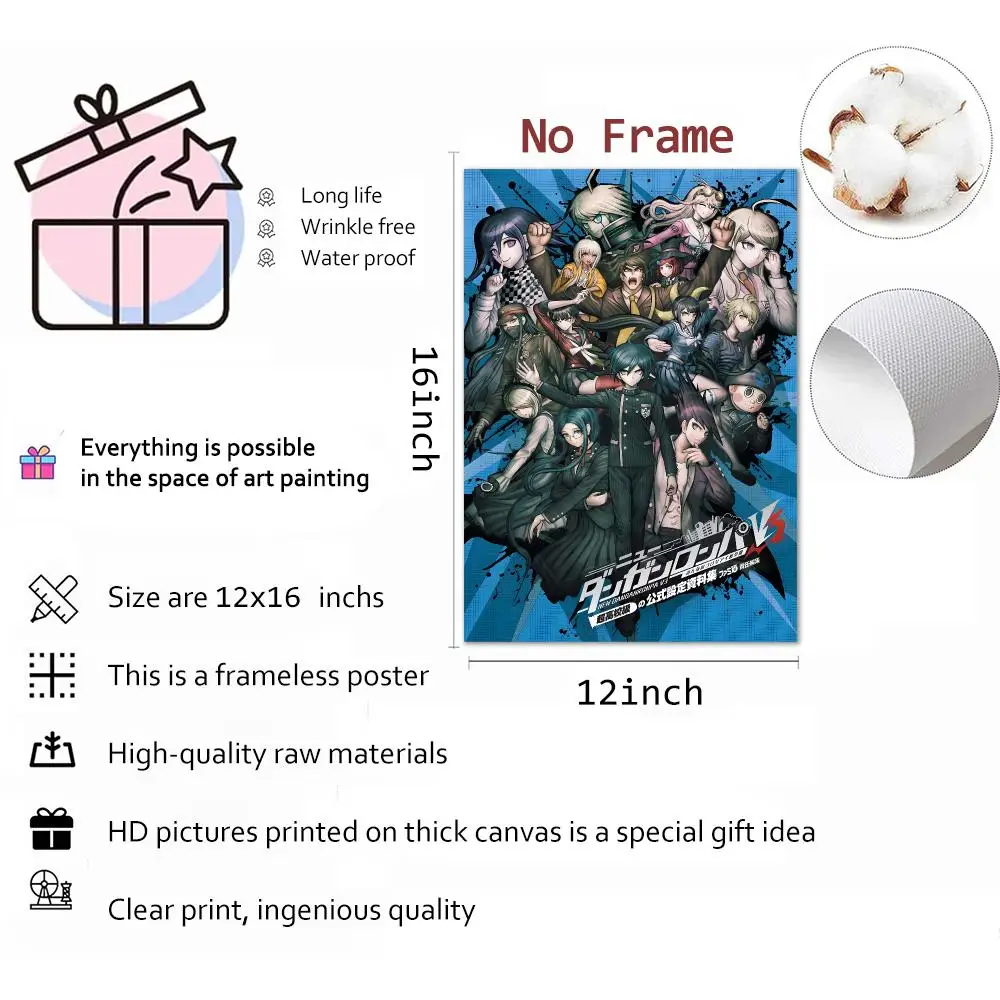 Game Suspense Mystery Danganronpa Painting Calligraphy Canvas Wall Art Mural Living Room Canvas Decor Gifts