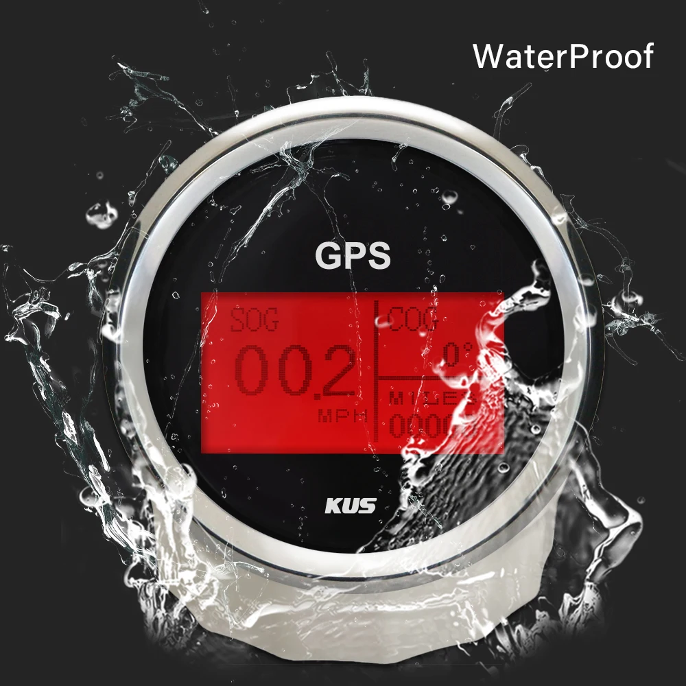 

New 85mm KUS Boat Car GPS Speedometer Digital LCD Speed Gauge Tripmeter Course with GPS Antenna