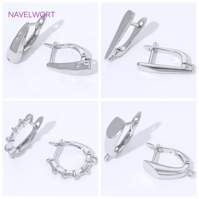 18K Gold Plated Smooth Earring Hooks Ear Wire Fastener For Earring Making,Brass Earwires Hooks,DIY Jewelry Making Supplies