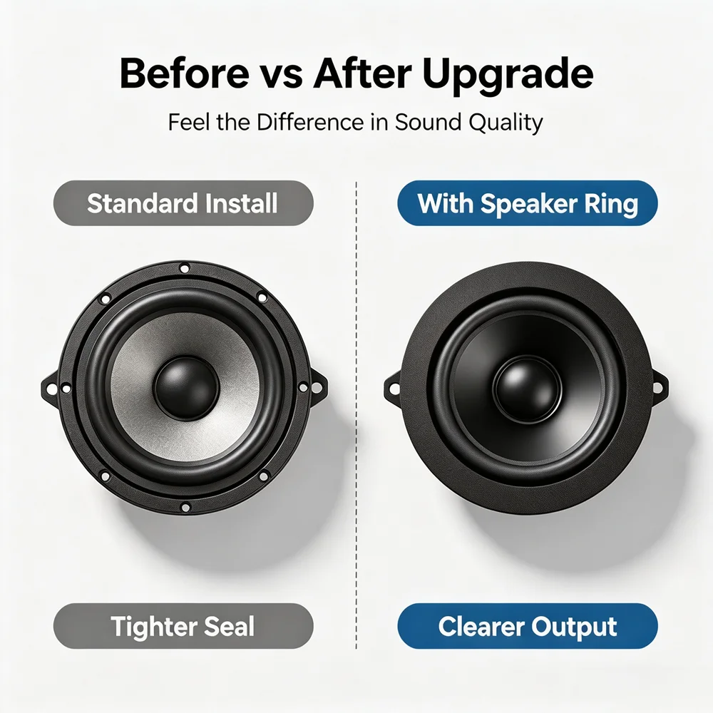 4/5/6.5 Inch Universal Foam Car Speaker Sound Insulation Ring With Horn Pad Door Bass Trim Reduce Vibration Audio Accessories