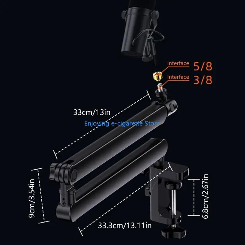 Flexibler Mikrofonarm-Ständer aus Aluminium, universell 5/8 3/8 Zoll Gewinde für Podcaster, Gamer, Inhaltsersteller Y4QF – Detail 6