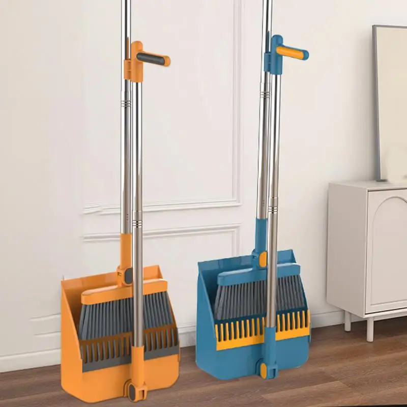 Folding 180 degree Broom And Dustpan Set Stand Up Cleaning Tool Set Household Broom With Dustpan Combination Household Wipers