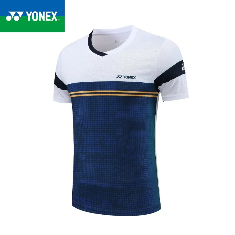 YONEX-رداء تنس الريشة للرجال والنساء ، تي شيرت بأكمام قصيرة ، رياضة ، تجفيف سريع ، امتصاص العرق ، نفس النمط ، جديد ، مجموعة