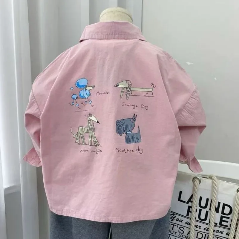 

Boys' Shirt Spring and Autumn New Style Kids Top Children's Thin Western Style Cardigan Long Sleeve Coat