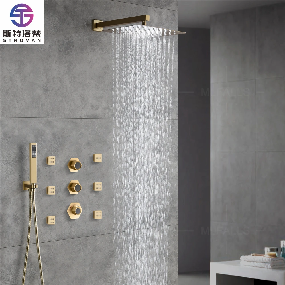 

Bathroom Showers Anti-scalding Luxury Shower Set With Body Jet for Bathroom