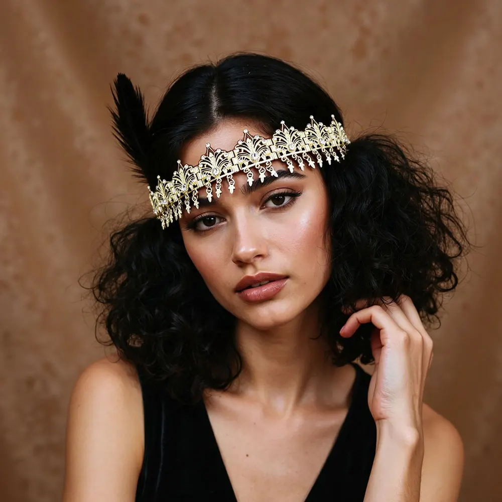 Sunspicems Neue Algerien Schmuck Frauen Haar Kette Haarband Braut Quasten Stirn Kette Gold Silber Farbe Arabisch Dünne Blume Krone